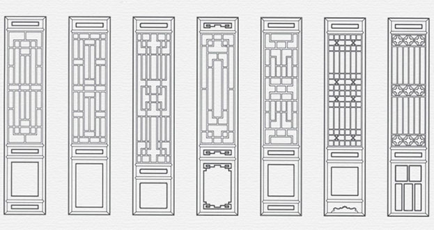 即墨常用中式仿古花窗图案隔断设计图